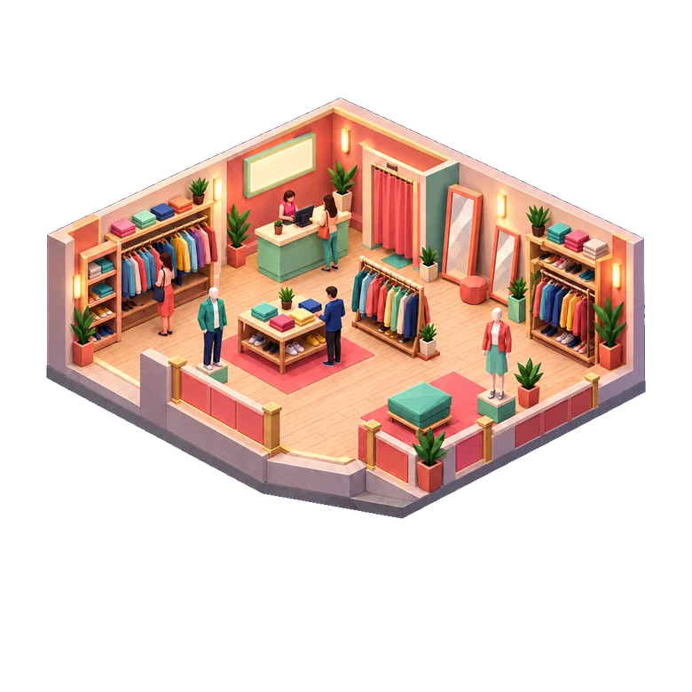 Clothing store diorama