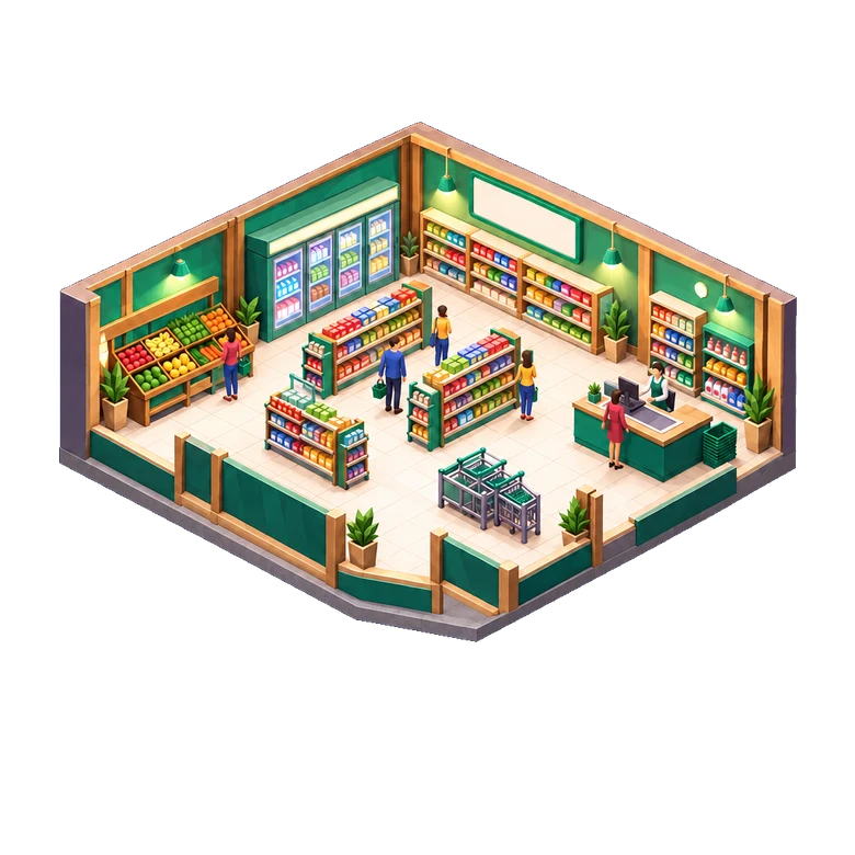 Supermarket diorama